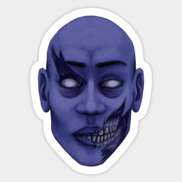 Zombie Head Sticker by ghoulchris